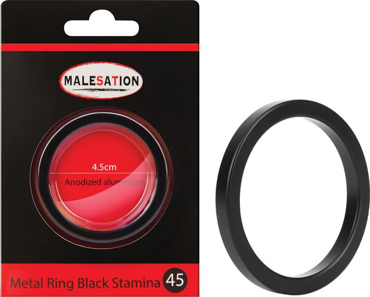 Actual product image Malesation Metal Ring Black Stamina 45 (4.50 cm)