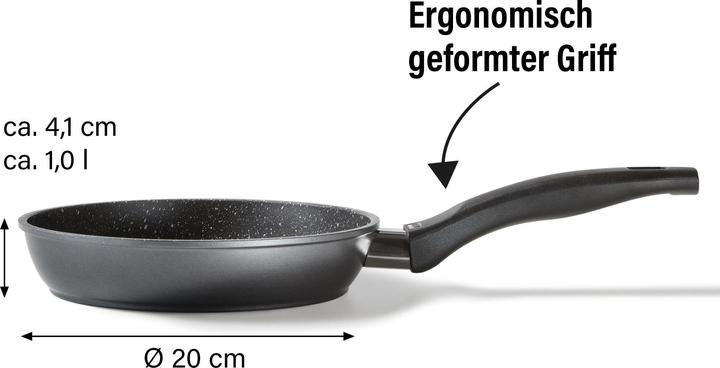 Actual product image Stoneline Pan 6840 Frying, Diameter 20 cm, Suitable for induction hob, Fixed handle, Anthracite (20 cm, Frying pan, Aluminium)