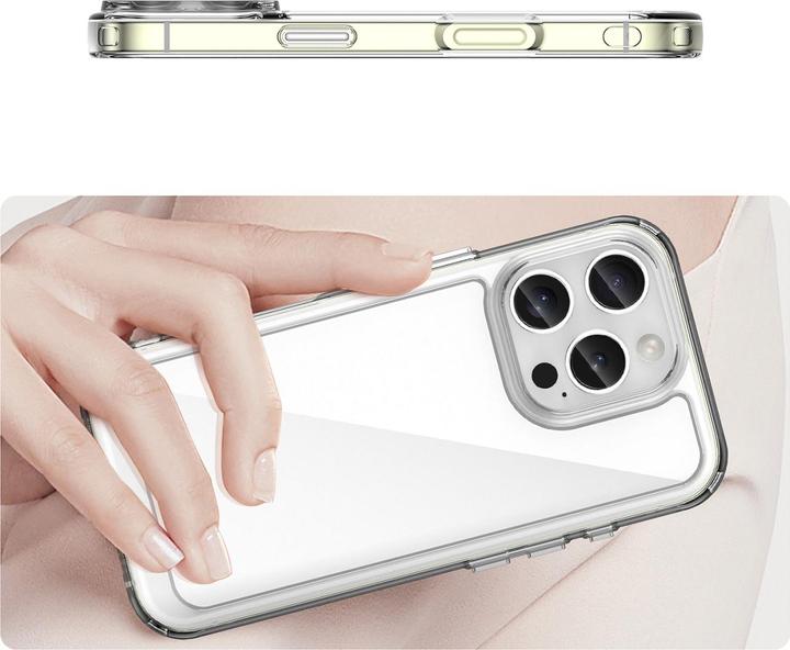 Actual product image Hurtel Outer Space Case with Gel Frame for iPhone 16 Pro Max - Clear (Apple iPhone 16 Pro Max)