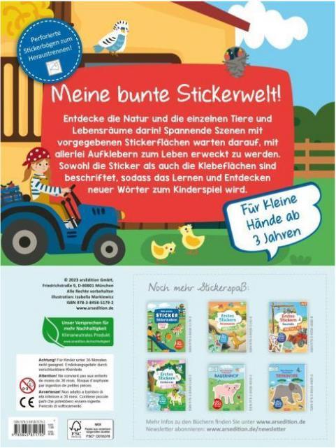 Actual product image Sticker book, picture encyclopaedia - animals