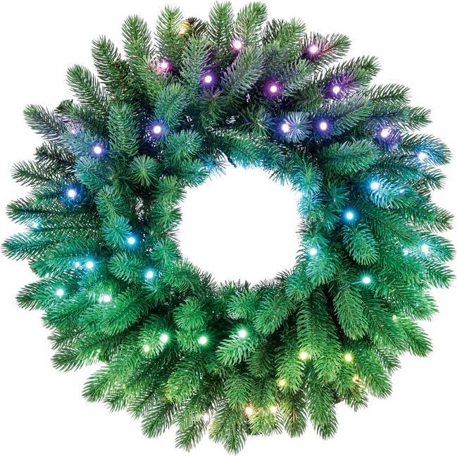 Produktbild Twinkly Wstępnie oświetlony wieniec – 50 RGB LED Regal 24 zielony przewód typ wtyczki C (0.13 m)