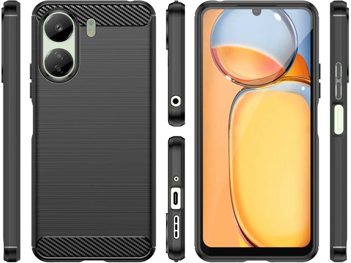 Actual product image Screenguard Xiaomi Redmi 13C Case Carbon Brushed Soft TPU (Xiaomi Redmi 13C)
