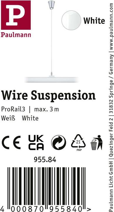 Image du produit Paulmann ProRail3 Suspension de rail