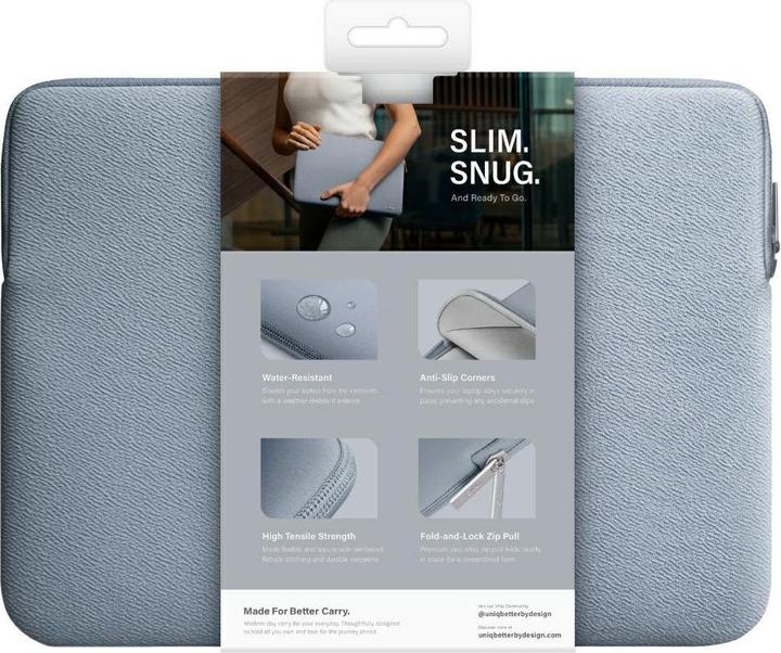Immagine prodotto Uniq Custodia per laptop in neoprene 14" Cipro resistente all'acqua Blu Nuvola (14")