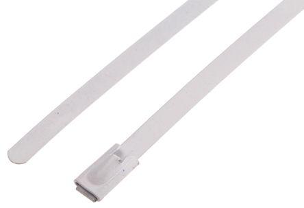 Rs Pro Roller ball tie S/S Coated 360x4.6 White (Metal cable ties, 360 mm, 100 pcs.)