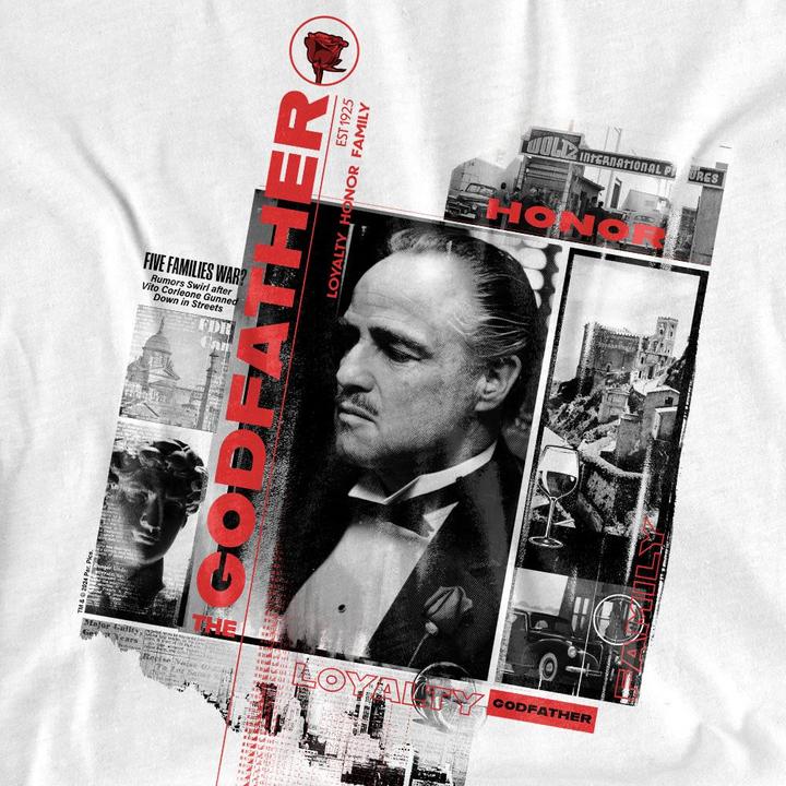 Actual product image The Godfather Unisex Adult Don Vito Corleone Collage T-Shirt (S)