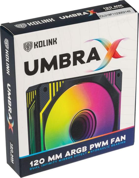 Immagine prodotto Kolink Umbra X ARGB ventola PWM ad alte prestazioni - 120 mm, nero (120 mm, 1 x)
