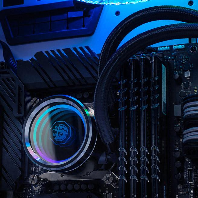 Actual product image Bitspower Cyclops 240 complete water cooling, ARGB