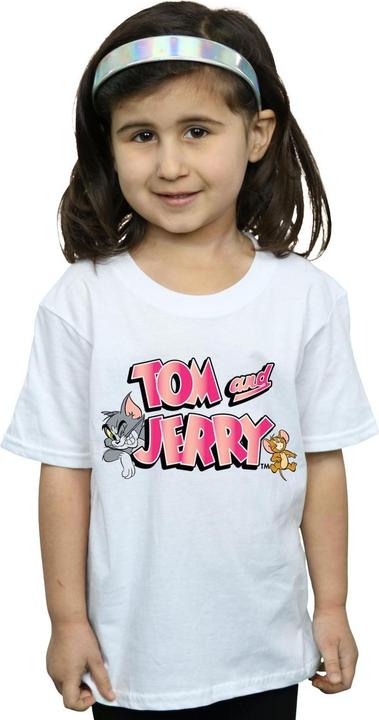 Actual product image Tom & Jerry Girls Gradient Logo Cotton T-Shirt (152, 158)