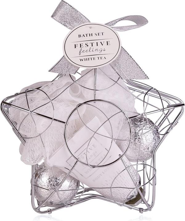 Accentra Geschenkset FESTIVE FEELINGS in sternförmigem Drahtkorb Farbe: Silber