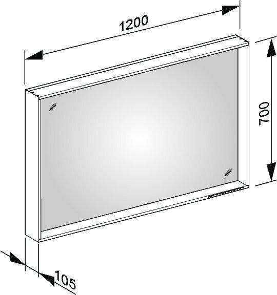Immagine prodotto Keuco X-Line specchio luminoso 33298, riscaldamento specchio, colore della luce 2700-6500 Kelvin, 12