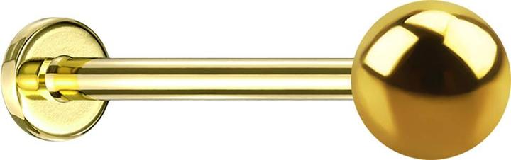 Produktbild Star Piercing Micro Threadless Labret vergoldet mit Kugel (ohne Messing, Chirurgenstahl 316L)