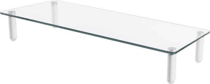 Actual product image equip Monitor table extension up to 20kg glass table white