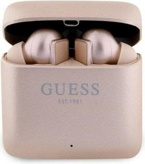 Actual product image Guess słuchawki Bluetooth GUTWSSU20ALEGP TWS + stacja dokująca różowo złoty/rose gold Printed Logo (5 h, Wireless)