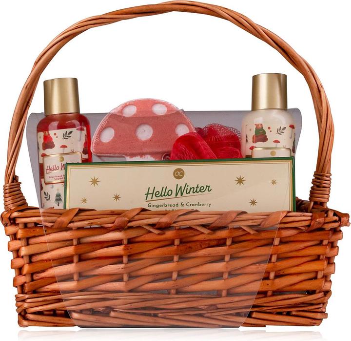 Accentra HELLO WINTER bath set in a gift basket, including (Hair care set)
