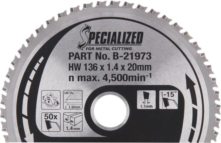 Produktbild Makita B-21973 TCT-Säge 136X1.4X20mm -15° T50 SPEZIELL für Metallschneiden