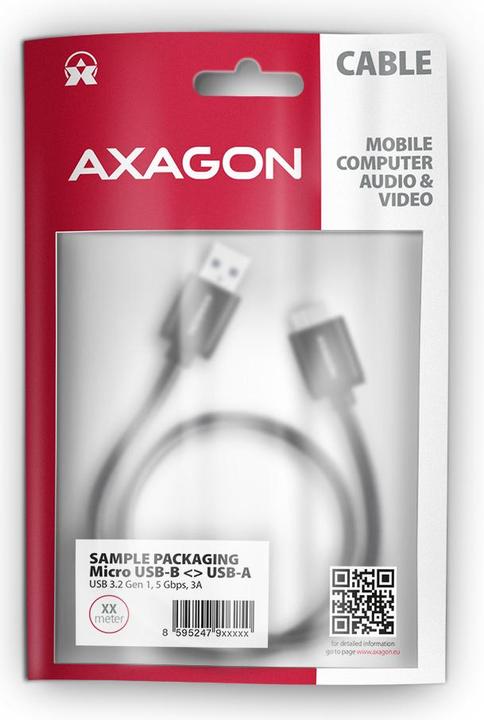 Immagine prodotto Axagon BUMM3-AM10AB Cavo Micro-B USB a USB-A 3.2 Gen 1 (1 m, USB 3.2 Gen 1)