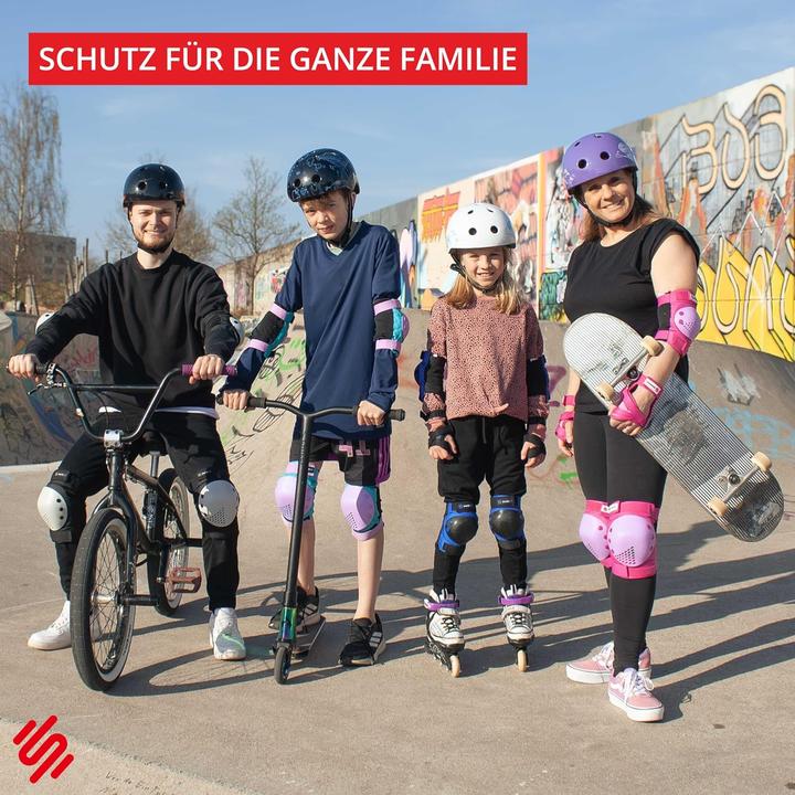 Immagine prodotto Skatewiz 6-teiliges Protektoren-Set (M, L, Ginocchiera, Protezioni per i polsi, Protettori gomito, 6 pezzi)