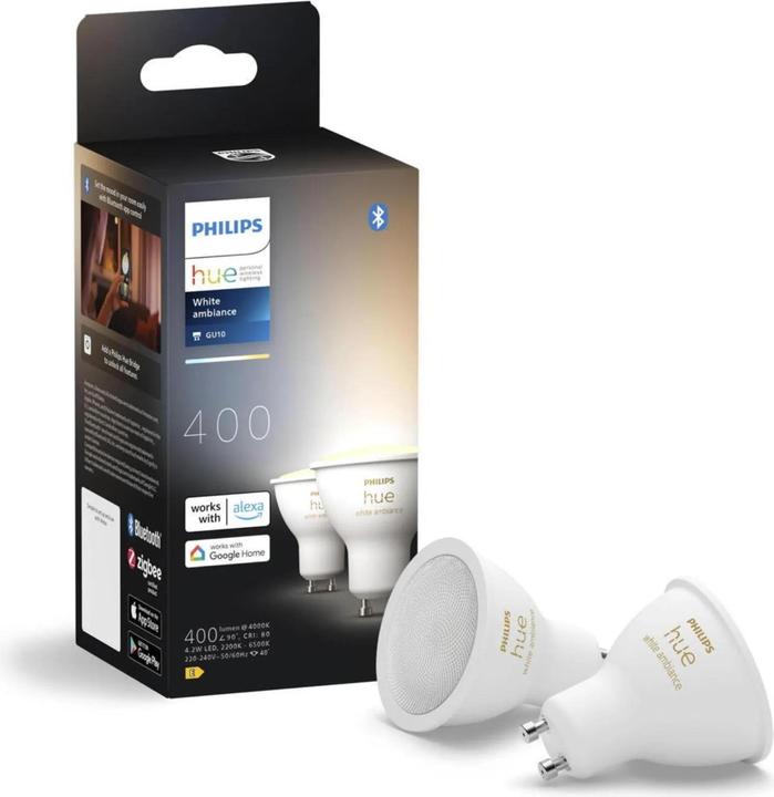Philips Hue White Ambiance (GU10, 4.20 W, 400 lm, 2 x, E)