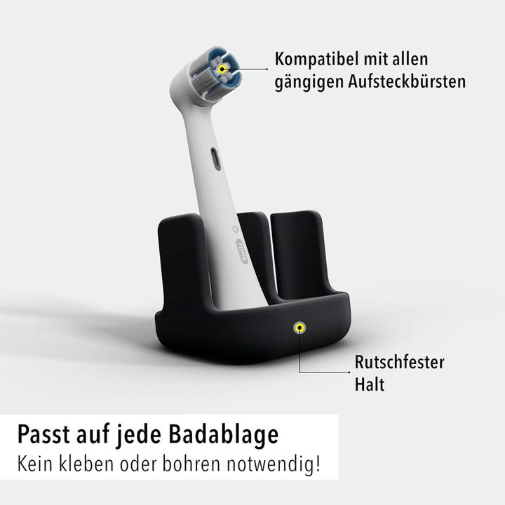 Immagine prodotto Qikfresh Aufsteckbürstenhalter 2er Schwarz (Portaspazzolino)