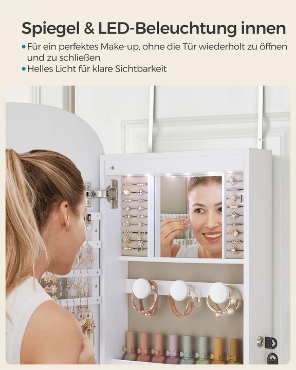 Image du produit Songmics Porte-bijoux miroir