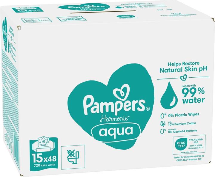 Actual product image Pampers Harmonie Aqua (720 Piece)