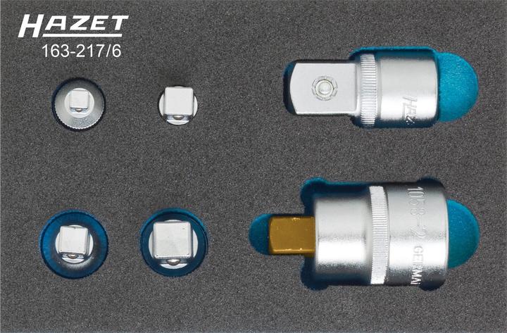 Produktbild HAZET Adapter Satz 163-217/6 ∙ Vierkant6,3 mm (1/4 Zoll), Vierkant10 mm (3/8 Zoll), Vierkant12,5 mm…