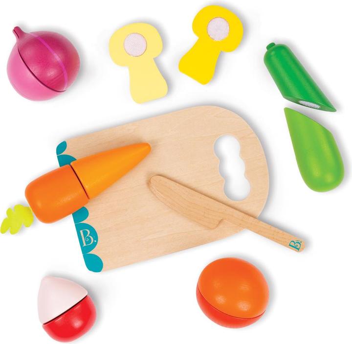 Image du produit B.toys B. Chop 'n' Play - Légumes en bois avec Velcro, planche à découper incluse 14 pièces