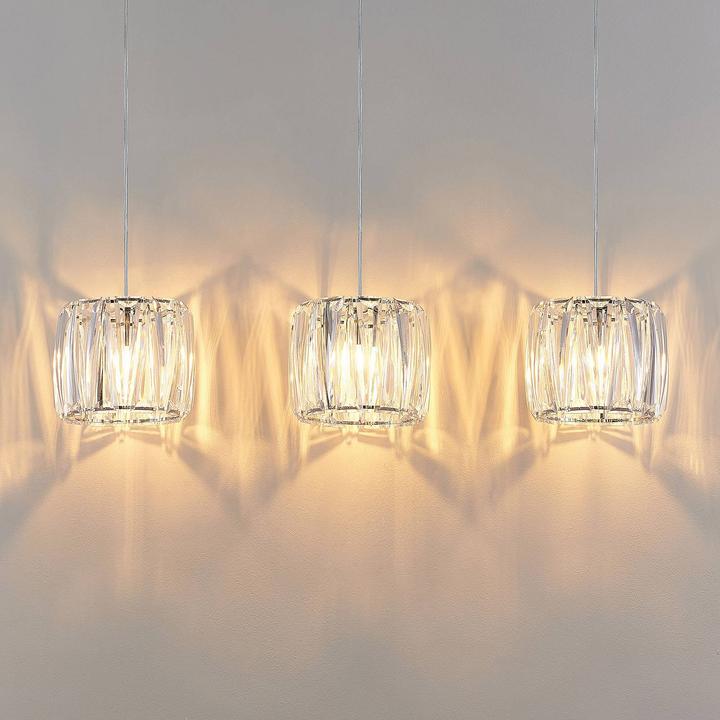 Actual product image Lindby Sofia pendant light Transparent/chrome (E14)