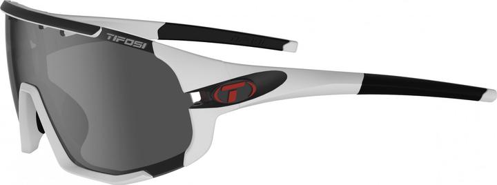 Tifosi Optics Lunettes de soleil de traîneau (blanc mat, Fumée, Clear, Ac Red)