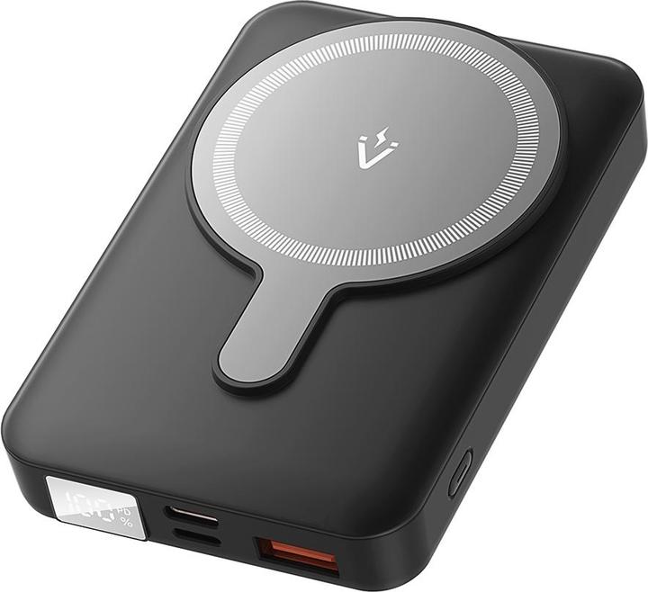 Produktbild Vention 10000mAh Magnetic Wireless Power Bank (USB-C + Lightning + USB-C + USB-A +Wireless) 22.5W Black LED (10000 mAh, 38.50 Wh)