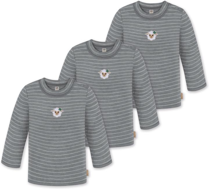 Normani 3er Pack Baby Merino Longsleeve „Taupo" - 9467