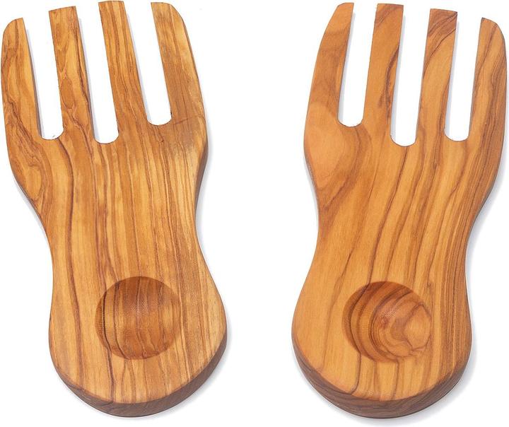 Natura Punto Salathände, Salatbesteck, 19,5cm, Olivenholz (Salatbesteck)