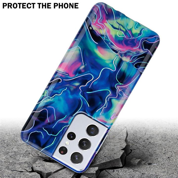 Produktbild Cadorabo IMD TPU Bunter Marmor Cover (Samsung Galaxy S21 Ultra)