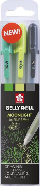 Produktbild Sakura Gel-Tintenroller Gelly Roll Moonlight 06 "Botanical" (Blau, Grün, Schwarz, 3 x)