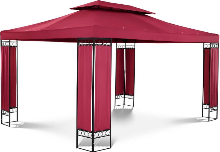 Actual product image Uniprodo Patio Gazebo - 3 x 4 m - 180 g/m² - wine red (394 cm, 294 cm)