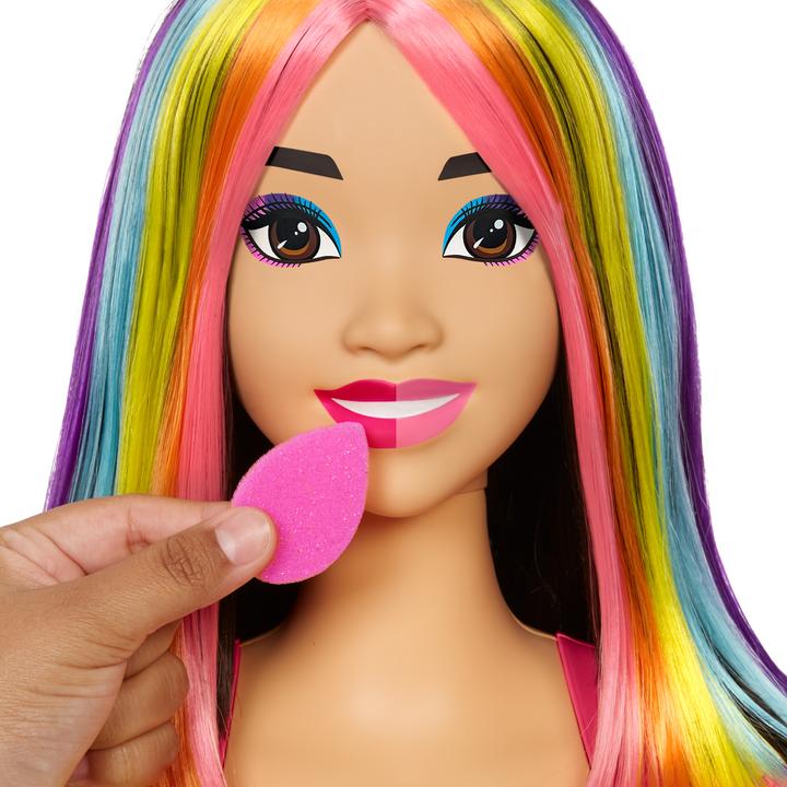 Actual product image Barbie Neon Rainbow Deluxe Styling Head - Black Hair