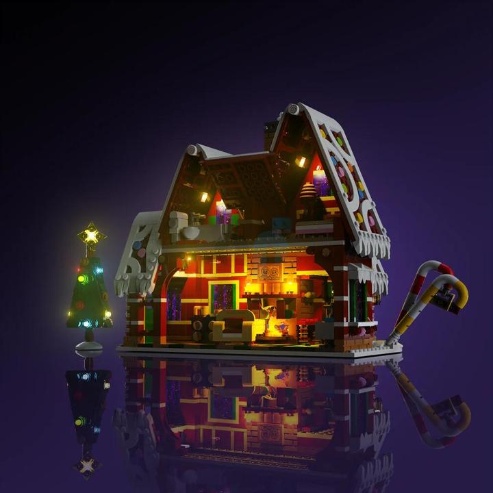 Actual product image Light my bricks LMB 2.0 LEGO® 10267# Winter Village Ginderbread House Light Kit