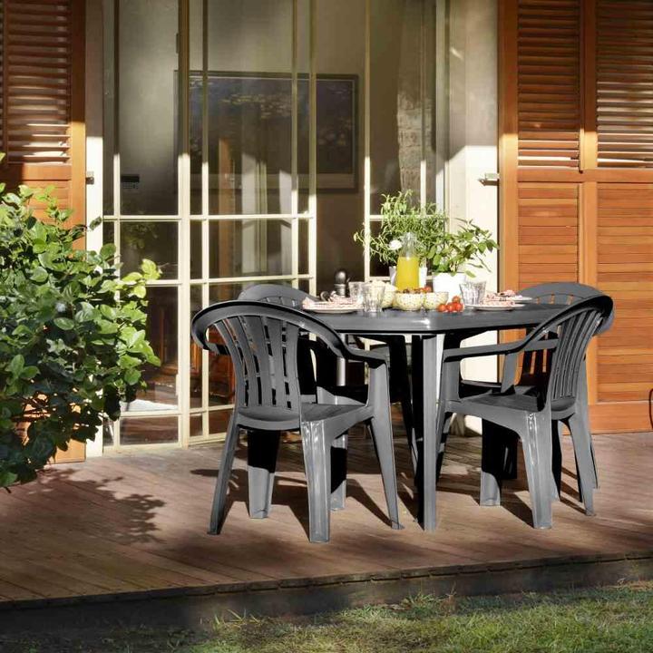 Actual product image Allibert Stacking chair Cuba Fresh, 56x58x79 cm, frame and surfaces made of plastic in graphite, made of