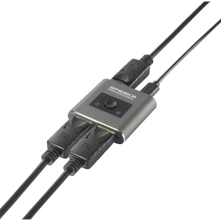 Produktbild SpeaKa Professional SP-BDS-250 2 Port DisplayPort-Switch UHD 8K @ 60 Hz, UHD 4K