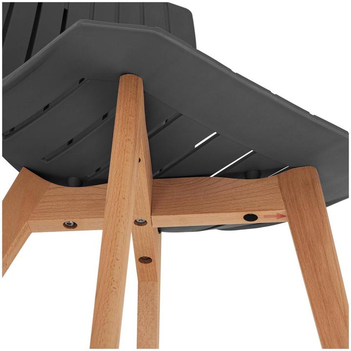 Actual product image Fromm & Starck Stuhl 2er Set bis 150 kg Lehnstuhl Kunststoff Holzbeine Buche grau Designstuhl