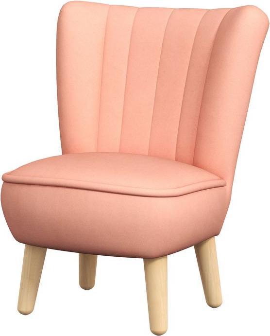 Swisshandel24 Fauteuil enfant, canapé enfant, aspect velours, pieds en bois, 3-7 ans, chambre enfant, salle de (Fauteuil pour enfants)