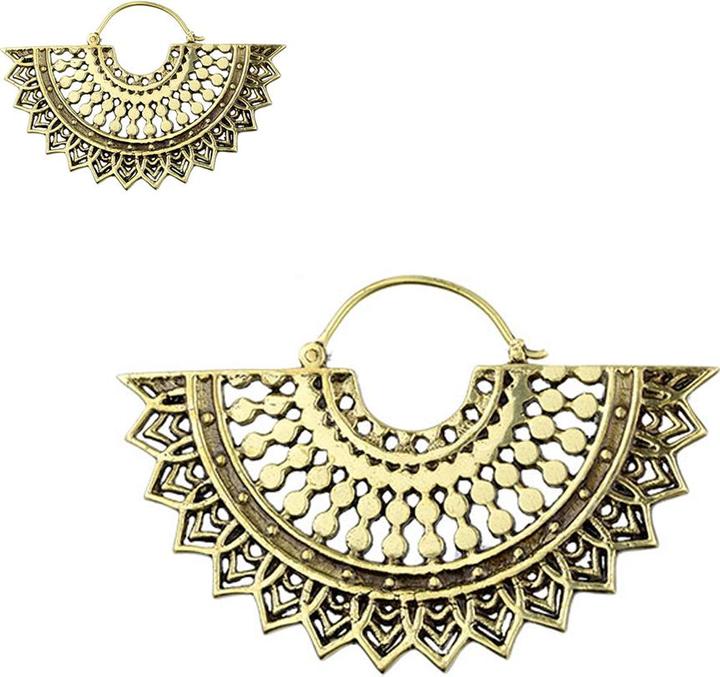 Star Piercing Ohrring vergoldet geteilter Fächer (Messing)