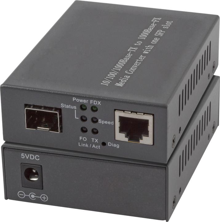 Produktbild EFB Elektronik Media Konverter 1x100/1000Mbit Rj45, 1 x Gigabit SFP Port