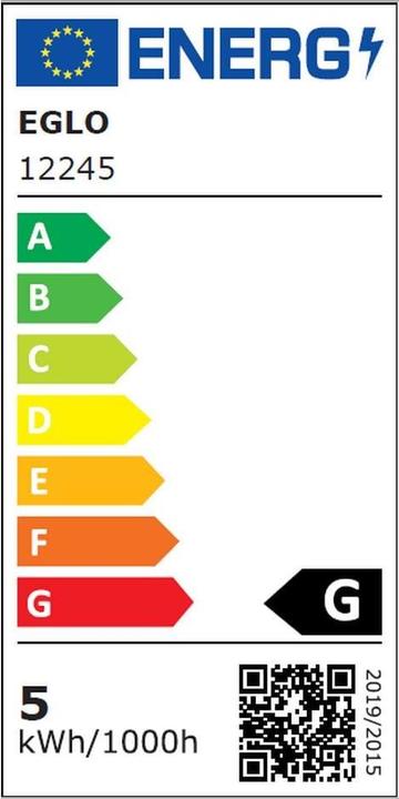 Etichetta energetica EGLO Illuminante (E27, 4.90 W, 360 lm, 1 x, G)