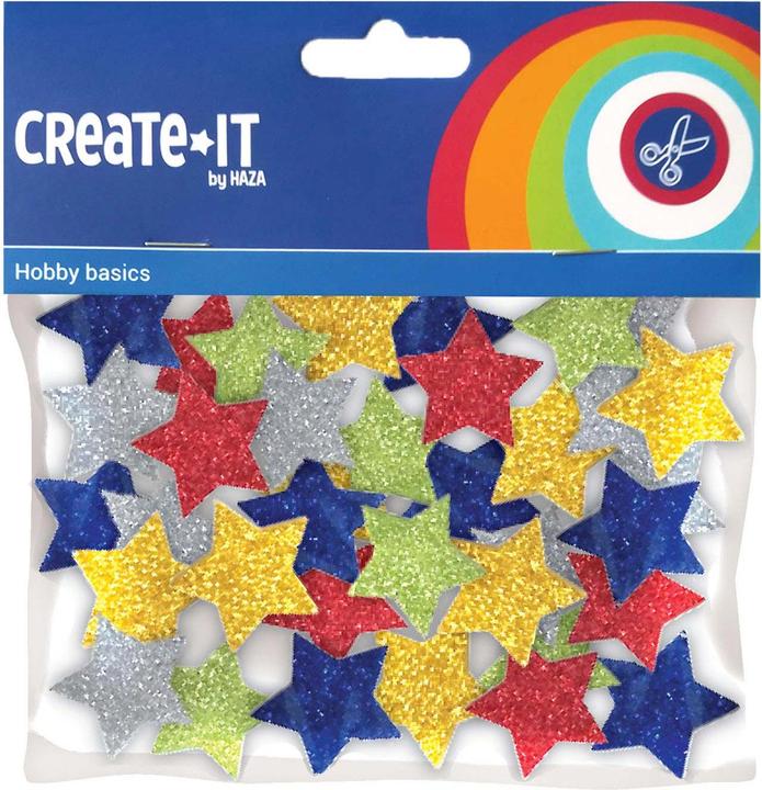Immagine prodotto Haza Witbaard Stelle adesive in schiuma glitterata, 54st.