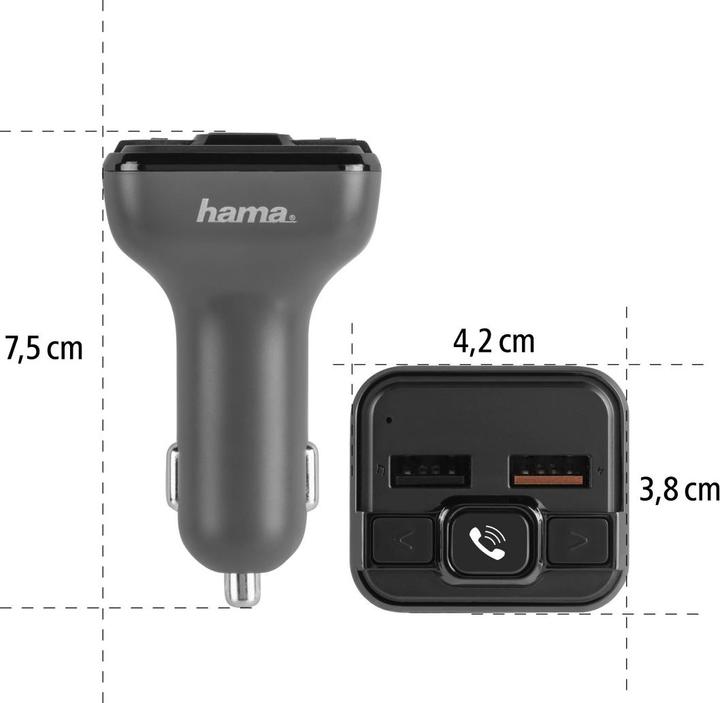 Actual product image Hama FM transmitter with Bluetooth® and hands-free function