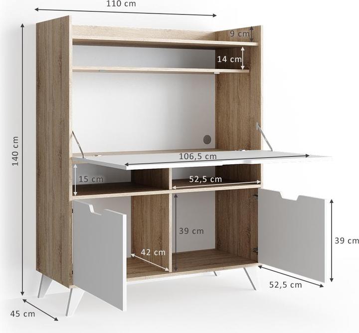 Actual product image Vicco Schreibtisch Berdi (110 x 45 x 140 cm)