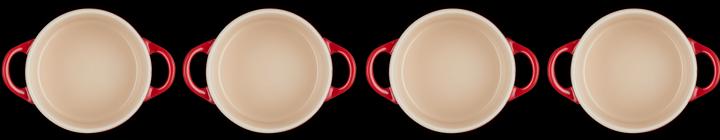 Actual product image Le Creuset Mini-Cocotte 4er Set "Cherry Red