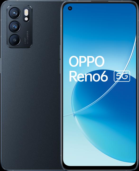 OPPO Reno6 (128 GB, Stellar Black, 6.40", Dual SIM, 64 Mpx, 5G)